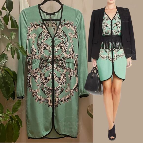 BCBGMAXAZRIA Azra Medallion Print Dress | Mint Green Combo, Small, NWOT $298 - Picture 1 of 8